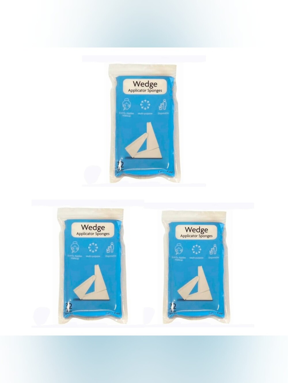 3 x Edge White Wedge Applicator Sponges 32ct - 3 Pack BNIB